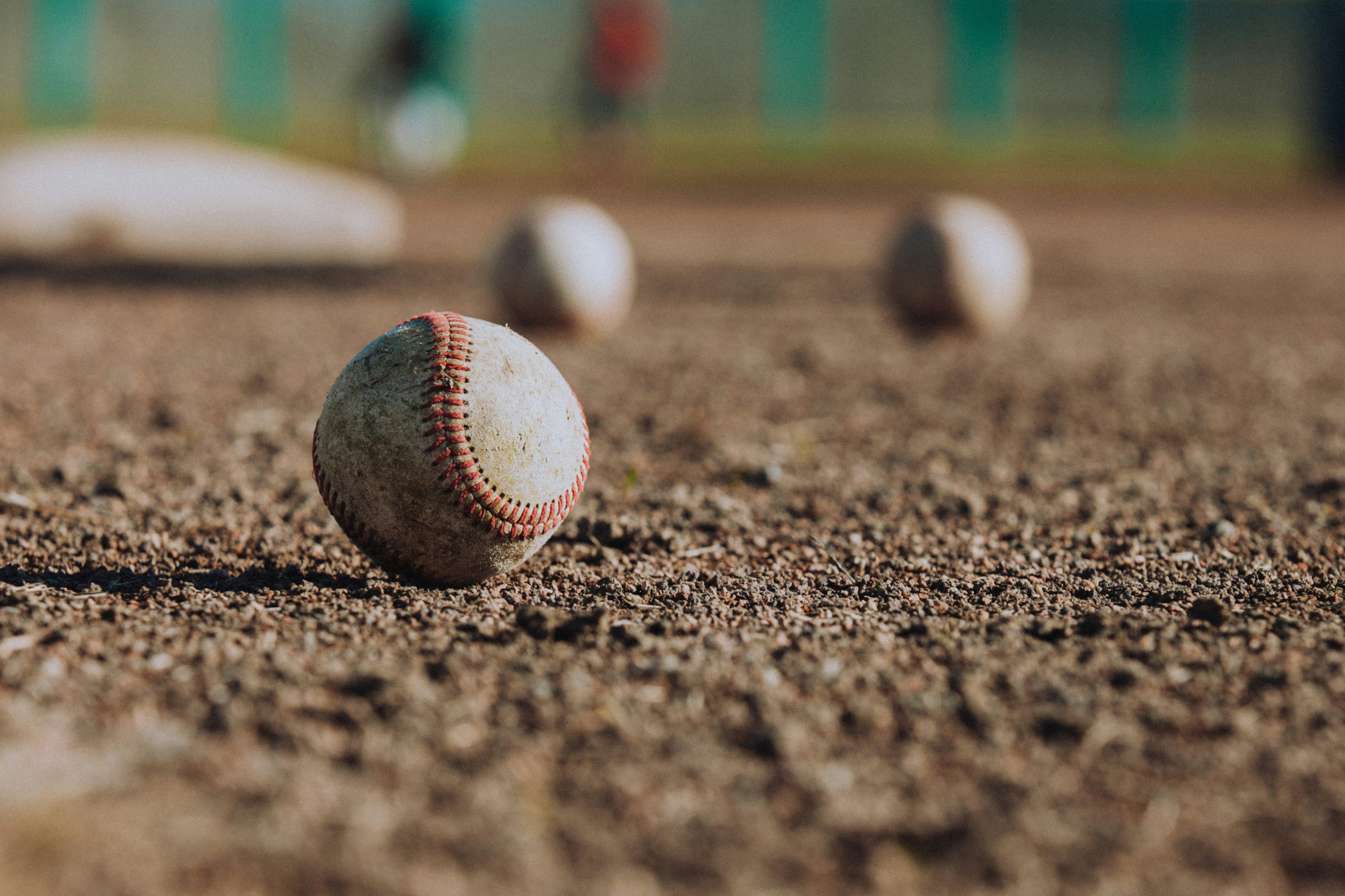 Baseball on dirt infield